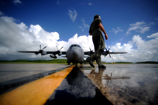 WC-130J Hercules aircraft weather reconnaissance loadmaster