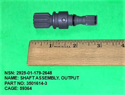 Shaft assembly NSN 2925-01-179-2648