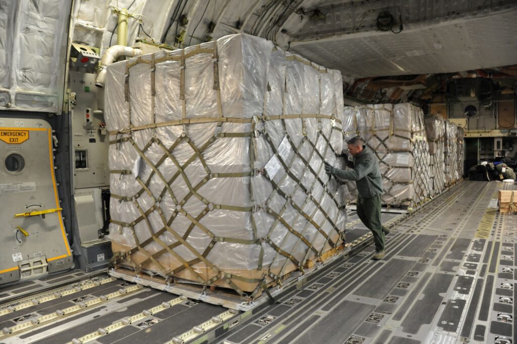 pallets of blankets